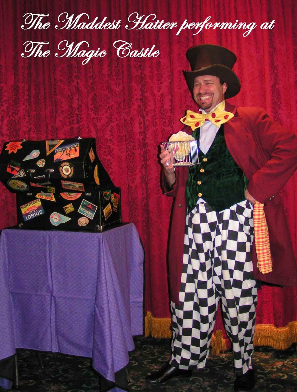 Magician Doug Hoover performing at the Magic Castle as Hattie.